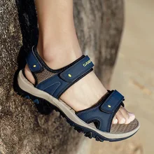 Лидер продаж; коллекция года; летние мужские повседневные сандалии; дышащие Нескользящие пляжные спортивные шлепанцы для путешествий; Мужская обувь; большие размеры