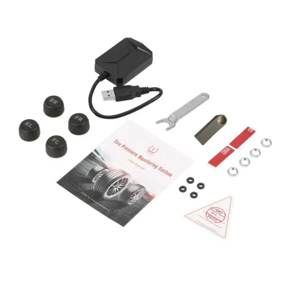 Автомобильный Usb монитор давления в шинах, датчик давления в шинах, беспроводная система мониторинга с установкой приложения, высокая точность