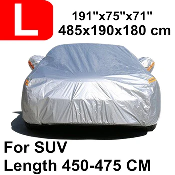 

485 cm 191 inch Universal SUV 190T Waterproof Car Covers Dust Rain Snow UV Protection For Toyota Fortuner Land Rover Freelander