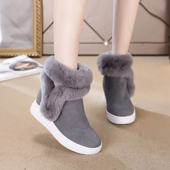 

Snow Women's Boot 2020 Winter Genuine Leather Female Shoes Woman Warm Winter Boots Ankle Boots For Women Wedges Shoes Boot