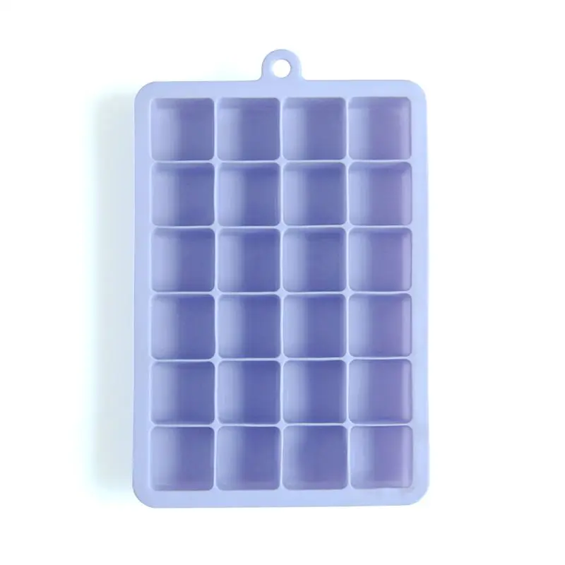 Силиконовый поднос для льда, пластиковая крышка, коробка, форма для льда, летний самодельный лед, блок для льда, 24 Сетки, лоток для льда, дешевый YH - Цвет: Фиолетовый