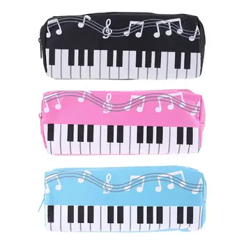 

Music Notes Piano Keyboard Pencil Case Large Capacity Pen Bags Stationery Office