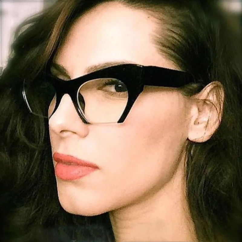 SHAUNA Retro Women Half Frame Cat Eye Glasses Frames Fashion Optical Frame eyewear frames women glasses