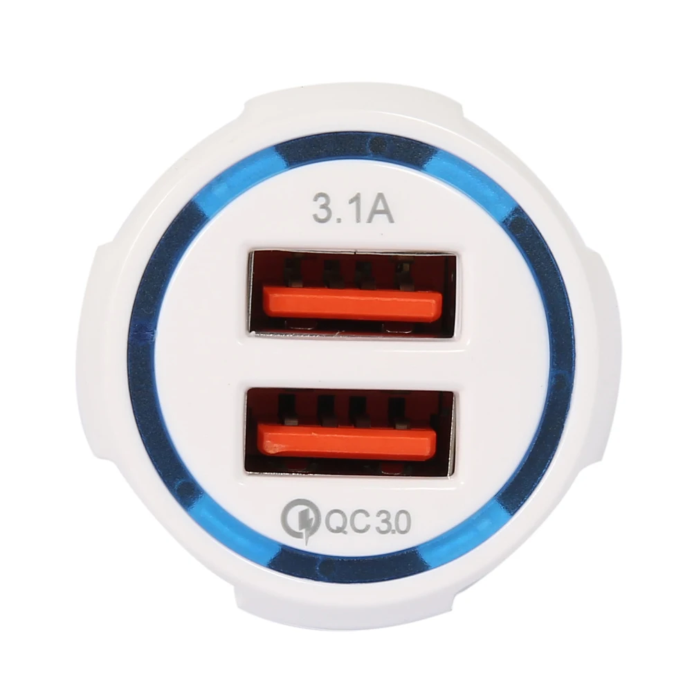 Автомобильное зарядное устройство Quick Charge 3,0 3.1A двойной USB быстрая зарядка QC для мобильных телефонов автомобильные внутренние части универсальные