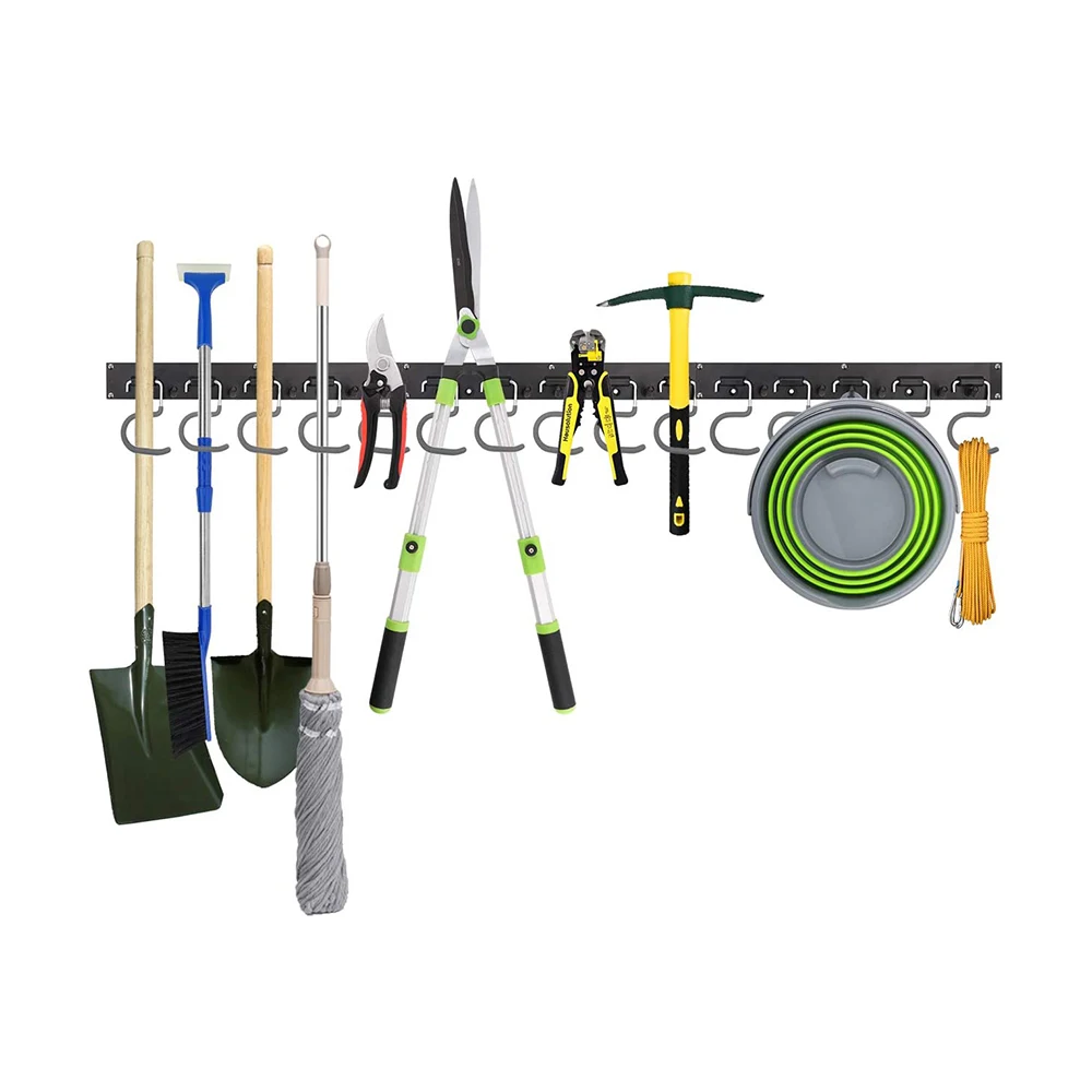 48 Inch Adjustable Tool Storage System 12 Hooks Wall Holder Garage Garden Organizer | Дом и сад