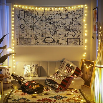 

Nordic Art Simple Tapestry Print Geometric Korea World Map Tapestry Aesthetic White Deco Chambre Ado Fille Home Decor DE50GT