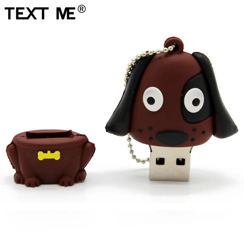 TEXT ME cute Mini dog модель 64 Гб usb флеш-накопитель usb 2,0 4 ГБ 8 ГБ 16 ГБ 32 ГБ флешка, подарок usb