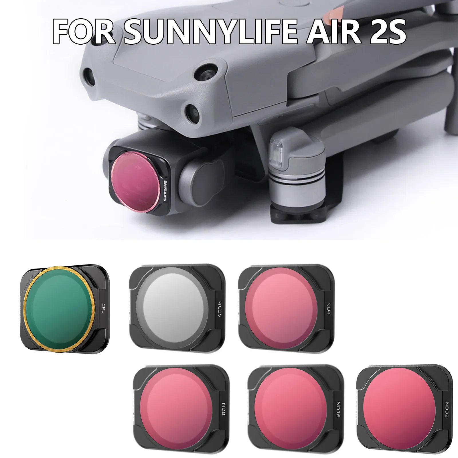 

SUNNYLIFE Lens Filter MCUV CPL ND4 ND8 ND16 ND32 Drone Gimbal Camera Filter for DJI AIR 2S Professional Drone Accessories