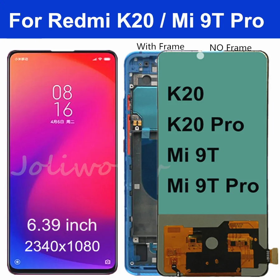 

6.39" For Xiaomi Redmi K20 LCD Display Touch Screen Digitizer Assembly mi 9t pro for Xiaomi Mi 9T LCD for Redmi K20 Pro LCD