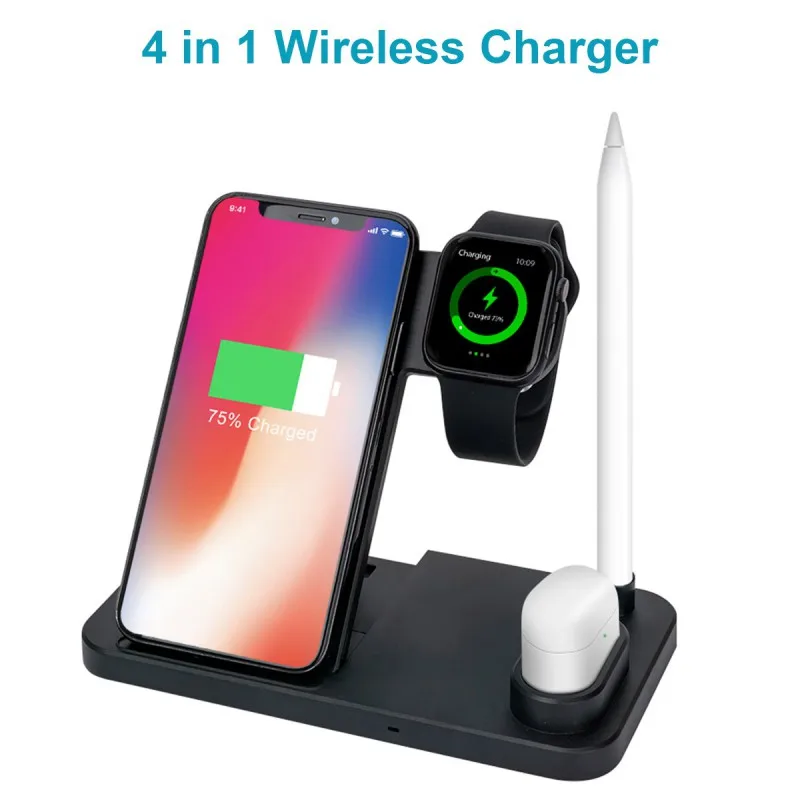 3 в 1 беспроводная зарядная станция совместима с Apple Watch Series 10W Qi быстрая подставка совместима