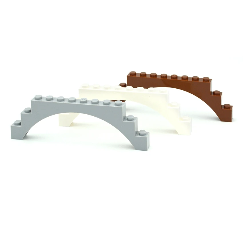 호환 조립 입자 MOC 벽돌 아치 1x12x3 6108/14707/18838 상단, 강화 언더 사이드 브리지 포함 DIY 빌딩 블록