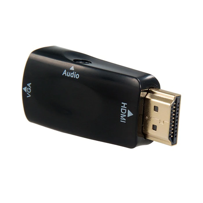 Черный HDMI к VGA выход видео адаптер с 3,5 мм аудио кабель для Apple tv и проектор и монитор