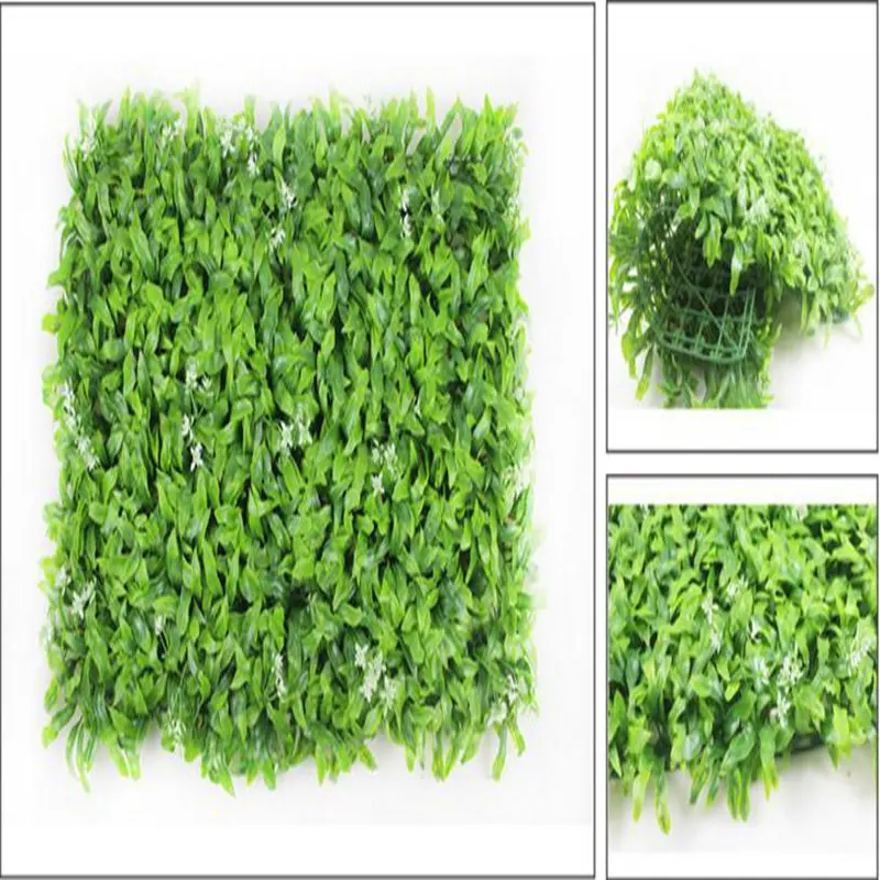 Имитация газона растение стены дома сад пластиковые цветы свадебный зал отель фон украшения стены Зеленые искусственные растения - Цвет: 40x60cm White Leaves