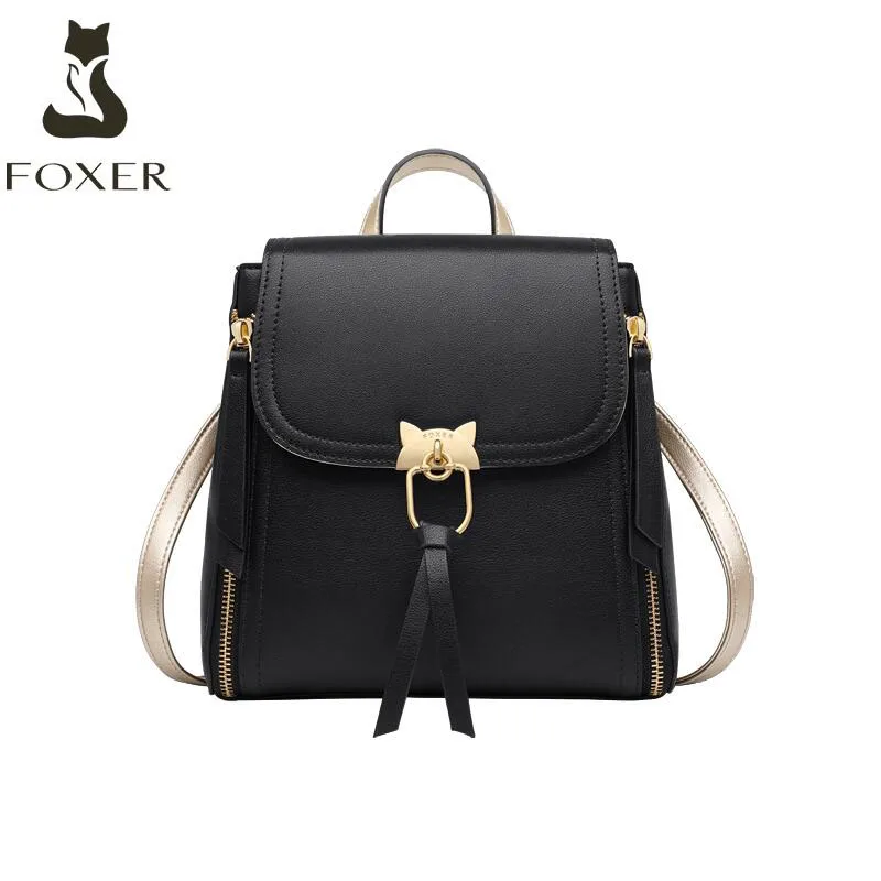 

Women Genuine Leather bag 2019 new Korean fashion versatile shoulder bag Simple soft leather small backpack
