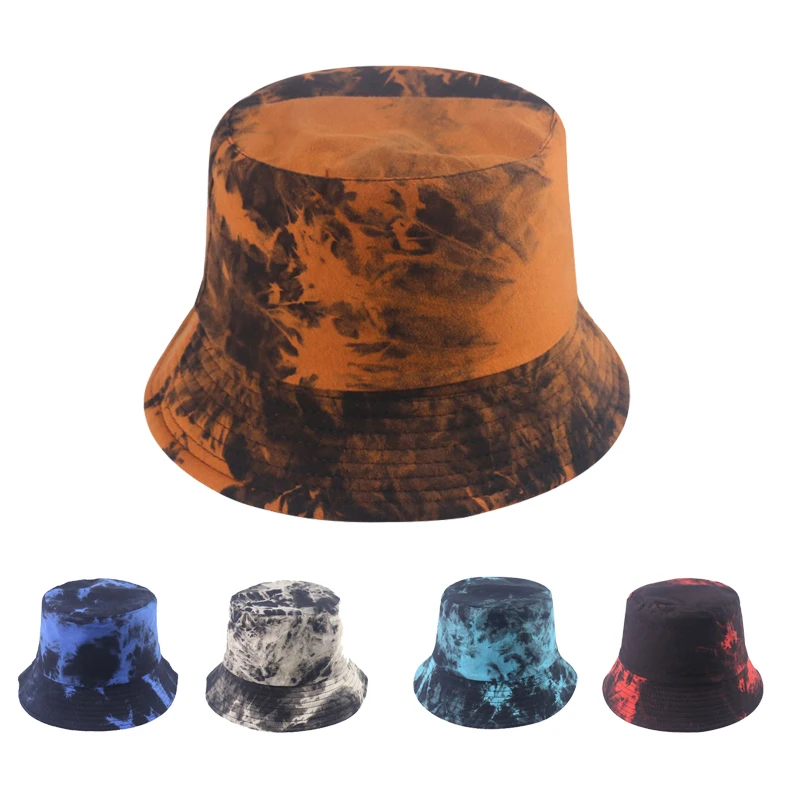 

VACIGODEN Summer Panama Bucket Hat for Women Men Reversible Tie-Dye Fisherman Hat Street Outdoor Travel Sun Visor Harajuku Caps