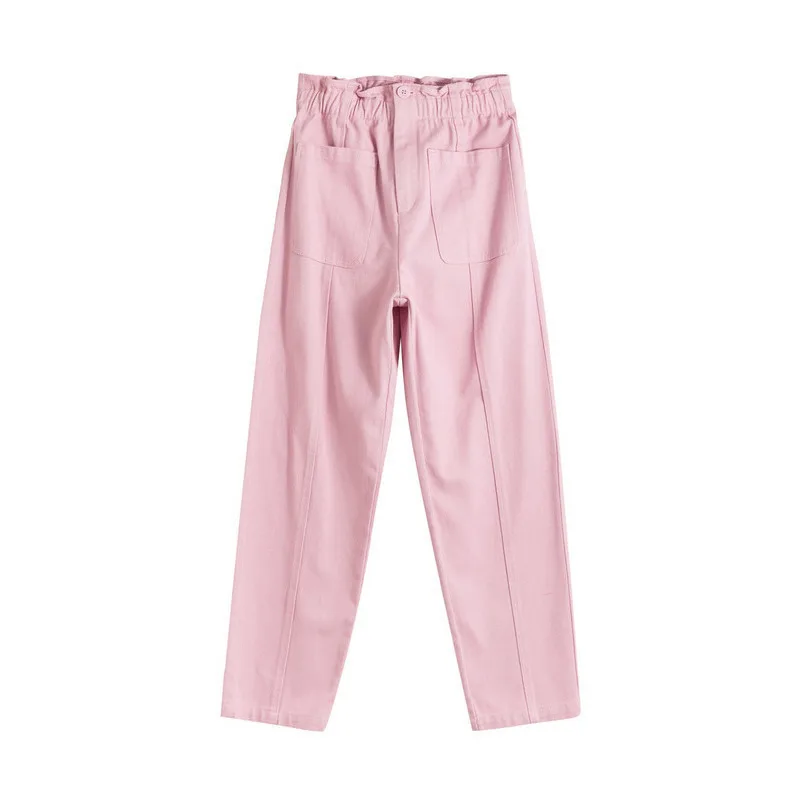 Pink INMAN, осень, Новое поступление, хлопок, хаки, классические, литературные, модные, универсальные, повседневные, узкие брюки - Цвет: Pink