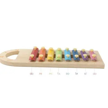 

Multifunctional Wooden Bench with Slide Out Xylophone Pounding Toy for Toddlers