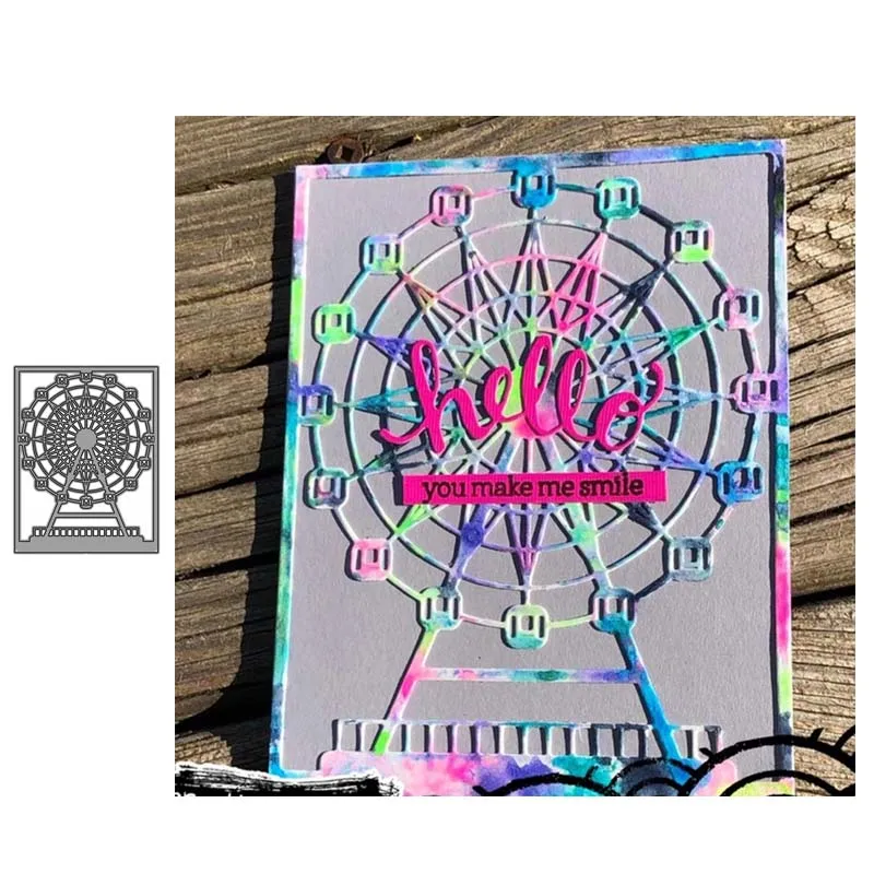 New Design Ferris Wheel Metal Cutting Dies Stencil for Scrapbooking Craft Mold