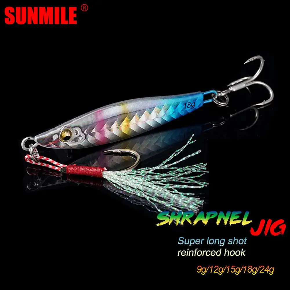 SUNMILE приманка для ловли морской водой джигггинга 9/12/15 /18/24 г металлическая литая