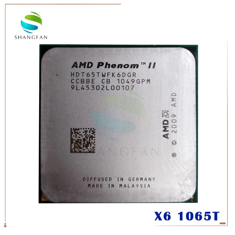 Шестиядерный процессор AMD Phenom X6 1065T X6-1065T 2 9 ГГц HDT65TWFK6DGR 95 Вт разъем AM3 938pin |