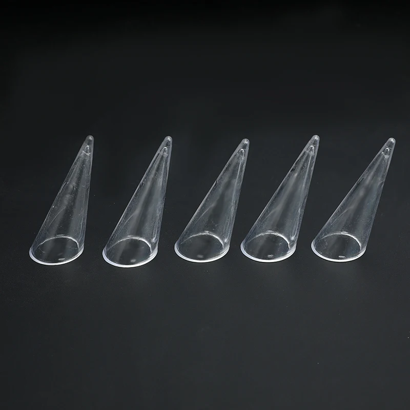 5pcs/set Single Finger Cone Fingertip Acrylic Display Stand Showcase Ring Box Storage Rings Jewelry Holder Organizer