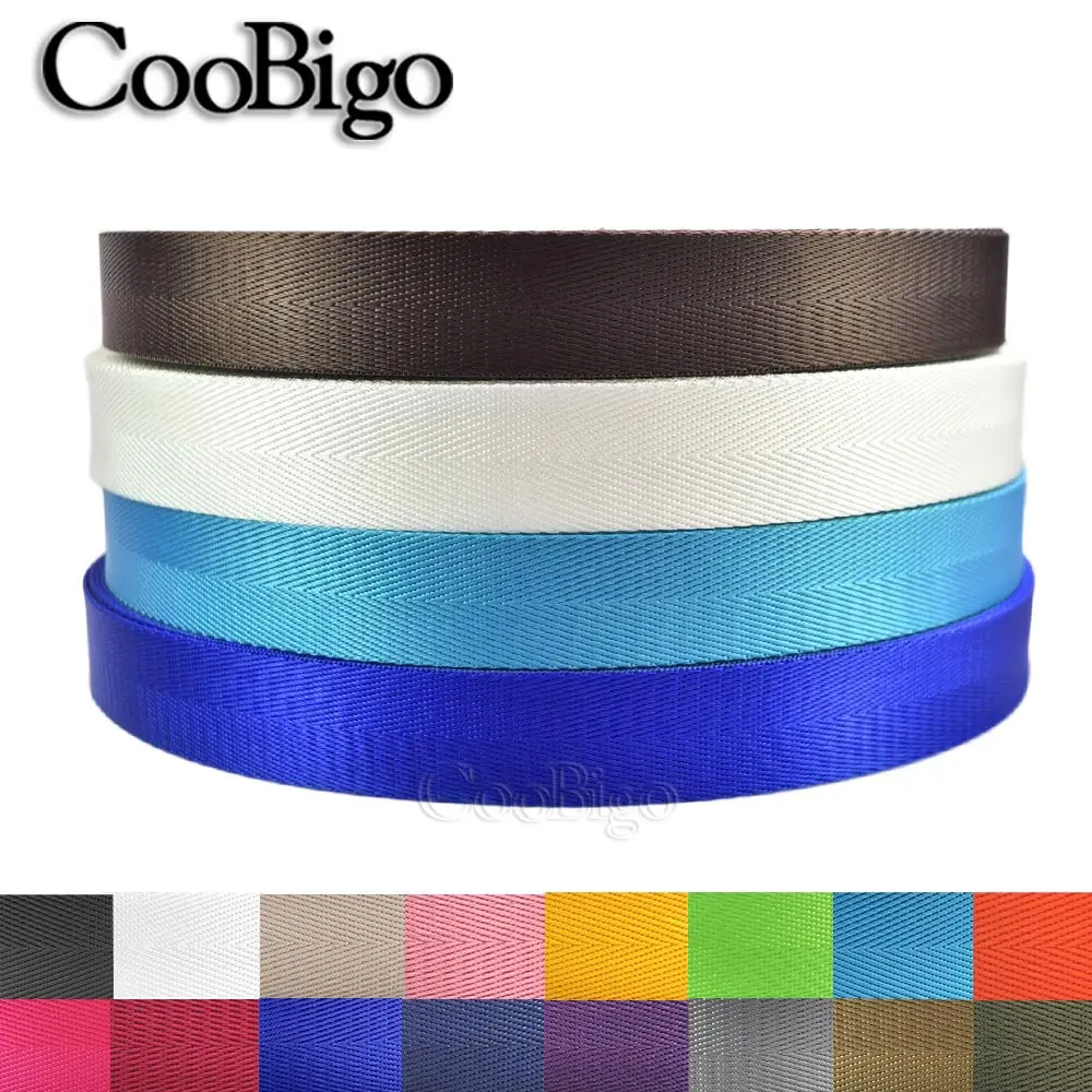 25mm Imitated Nylon Webbing Band Tape Textile Binding Strap Polypropylene Fabric Harness Sewing Accessory Oblique Herringbone |
