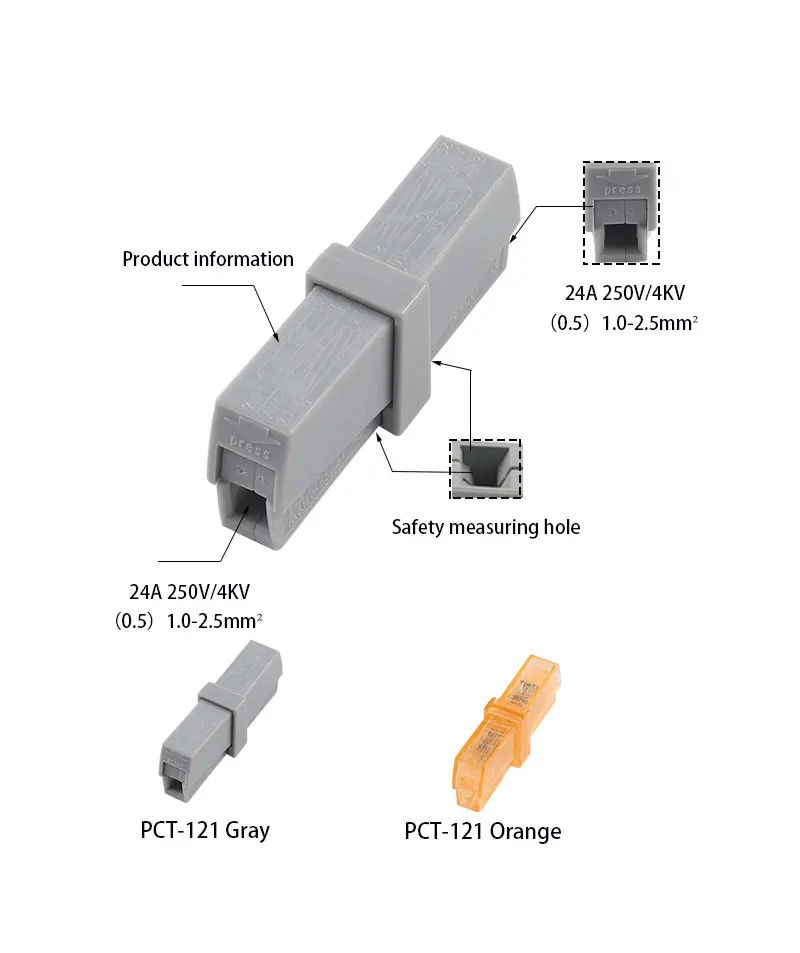 30/50/100 шт быстрое нажатие разъем проводки(PCT-112 1P 2 отверстие) лампа Разъем PCT-111/121 один 1p кабель проводное соединение