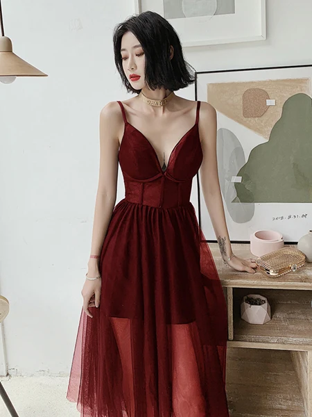 Red wine Ladybeauty новые элегантные черные короткие выпускные платья высококачественный чай Длина трапециевидной формы открытая спина Дешевое платье для вечеринок индивидуальный заказ - Цвет: Red wine