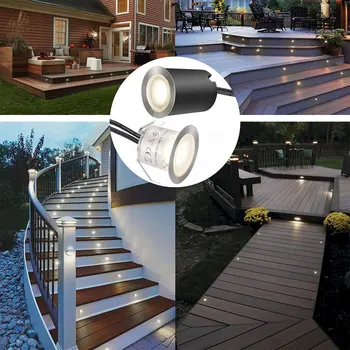 

10pcs Waterproof Garden Led Decking Light Low Voltage Patio Floor Home Decor Warm White ABS Outdoor Lighting Steps Stair Plinth