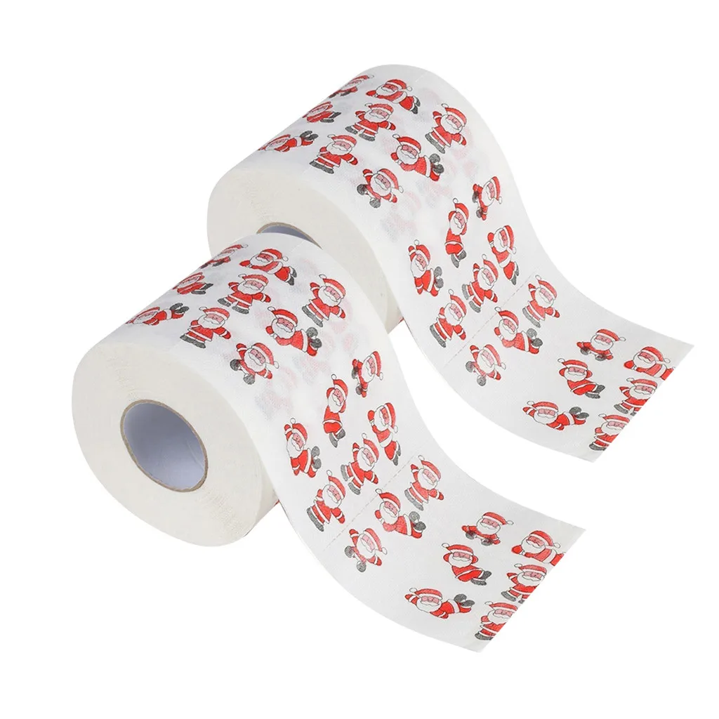 2 шт. Рождественская серия рулонов для туалетной бумаги белый домашний Санта Клаус для ванной туалетный рулон рождественские принадлежности Рождественский Декор - Цвет: D
