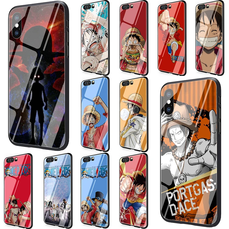 Цельный Луффи чехол для телефона из закаленного стекла Huawei Y6 Prime Y9 Mate 20 Honor 7A Pro 8X 9 10