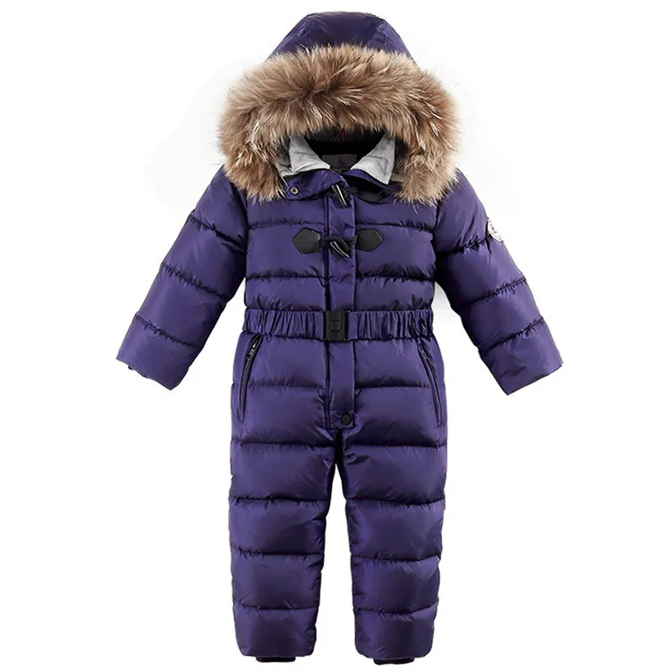 Детский пуховик детский зимний комбинезон с натуральным мехом, детский зимний комбинезон, зимняя одежда для мальчиков и девочек пальто с капюшоном, парки лыжный костюм
