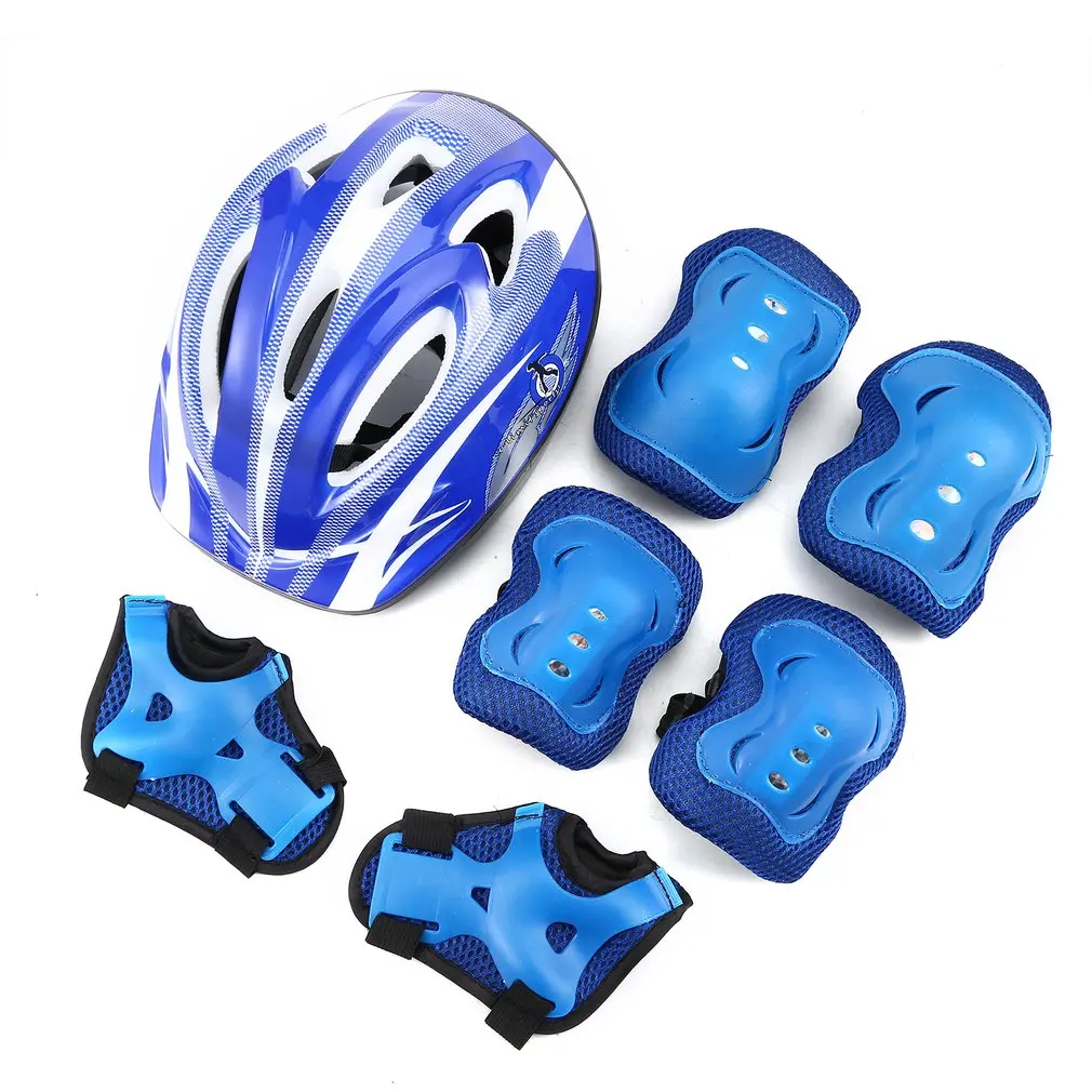 7 шт. Детский велосипедный шлем для катания на роликах колени запястье защита от