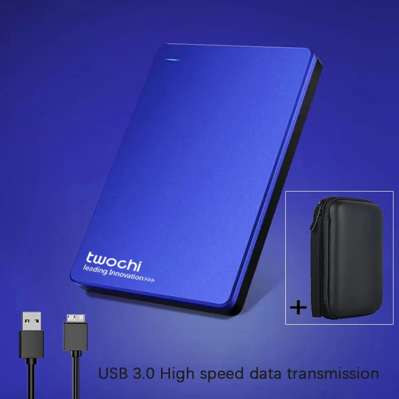 2TB 1TB TWOCHI'' External Hard Drive USB 3.0 Colorful Metal HDD Portable 500GB Storage For PC, Mac,Tablet, Xbox, PS4, PS5, TV the best external hard disk brand