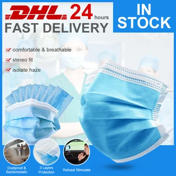 

Mascarillas Protective mask Disposable Masks Anti-Dust 3 Filter against Droplet Mouth Face Mask Earloop protection 50/200pcs