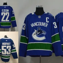Сшитые Ванкувер Мужские взрослые#33 Henrik Sedin 53 Bo Horvat 22 danel Sedin Джерси