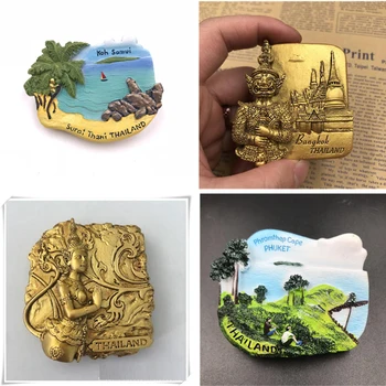 

World Travel Souvenirs Fridge Magnet Thailand Tourist Golden Buddha Phuket Magnetic Refrigerador Magnet Sticker Home Decor