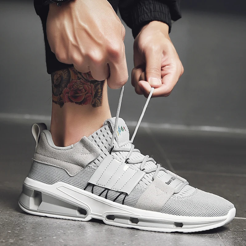 2019 осенние модные мужские кроссовки дышащая Вулканизированная обувь из