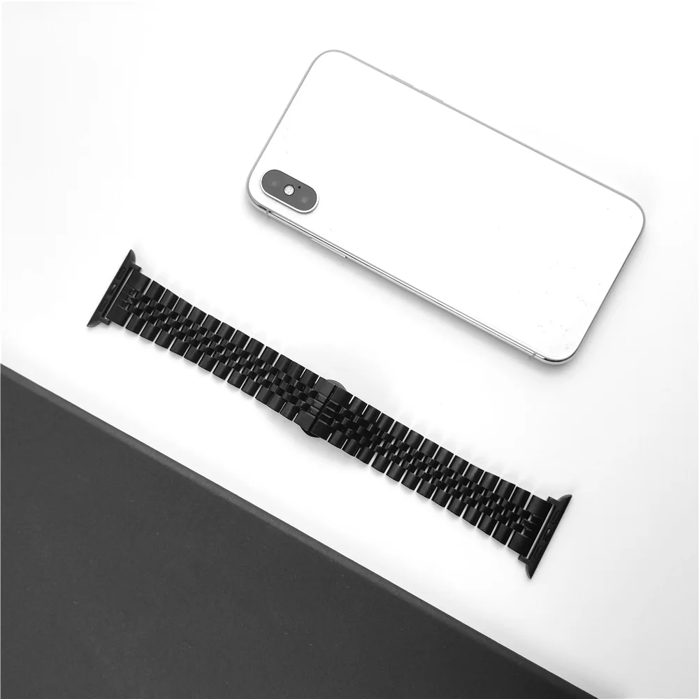 Ремешок из нержавеющей стали для Apple Watch Series 6 деловой браслет с металлическими