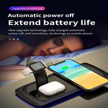 

3 in 1 Wireless Charging Stand For Apple Watch 5 4 3 2 1 iPhone 11 X XS XR 8 Airpods Pro 15W Qi Fast Charger Dock Station