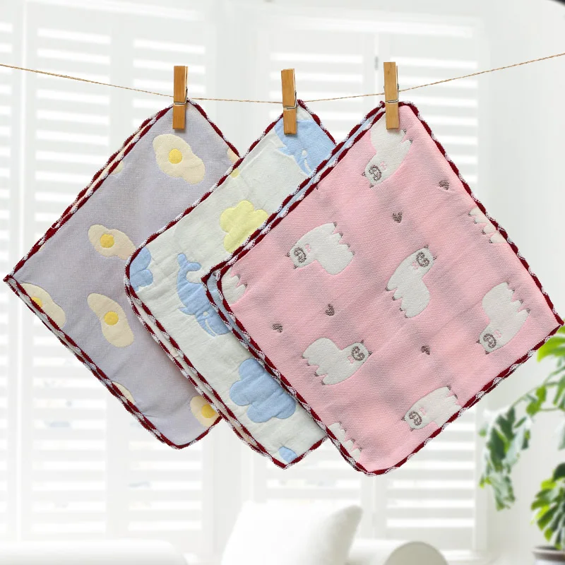 Six-layer Pure Cotton Gauze Kerchief Bibs Cotton Baby Small Tower Handkerchief Kindergarten Baby Sh
