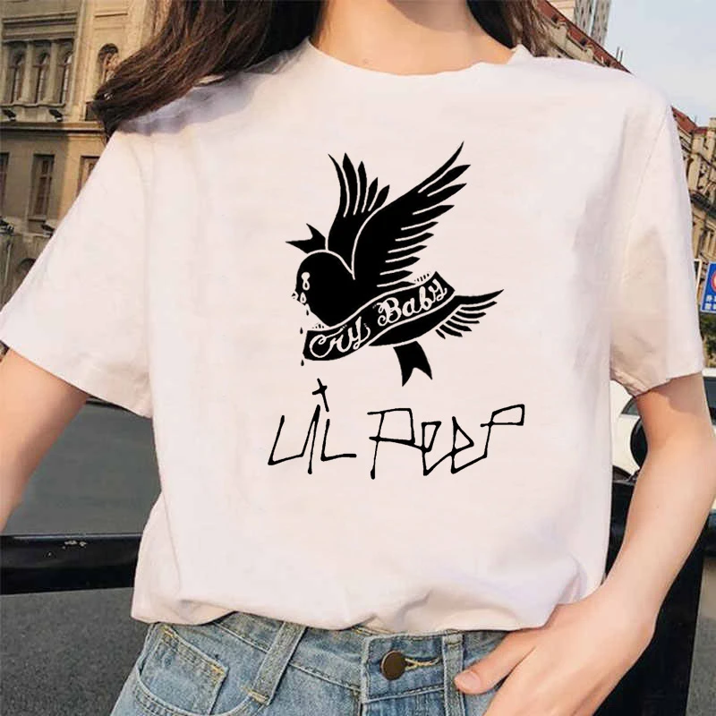 Рэппер Lil футболка с открытым носком рэп хип хоп LilPeep Girl Женская Футболка harajuku 90s Корейская Винтажная Футболка Tumblr футболка с рисунком Женская - Цвет: 21