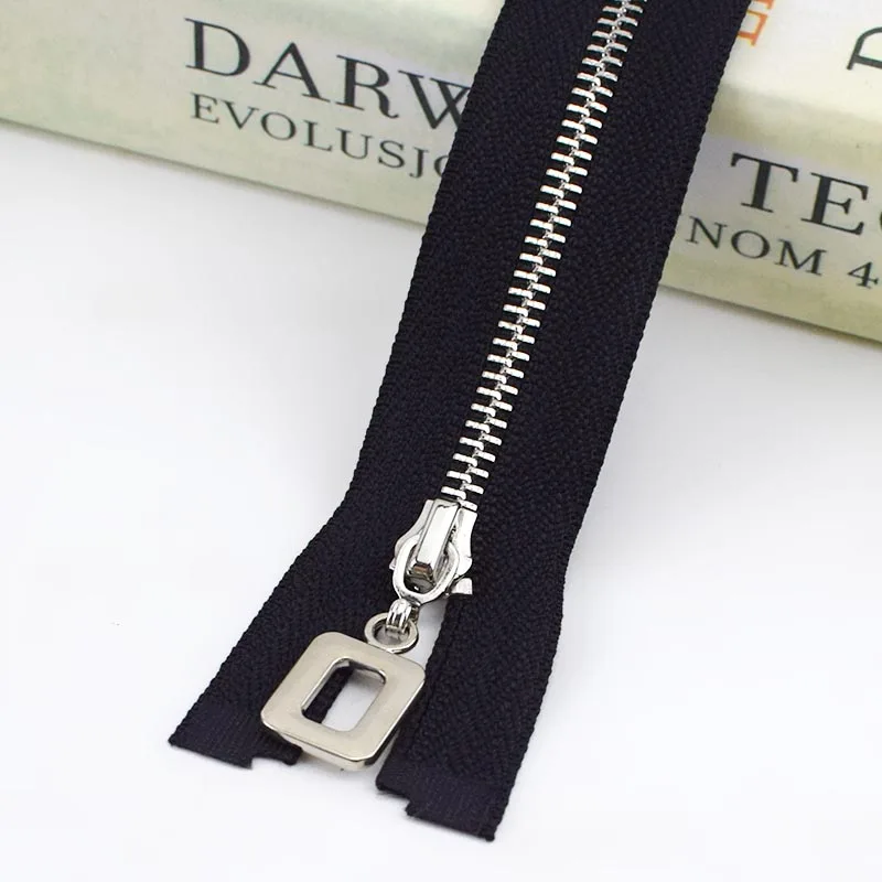 blacksilver 1 шт. 85 см Open-end Металлические молнии Авто замок 5# пуховик пальто юбка молния для шитья молния ремонт наборы DIY аксессуары для одежды - Цвет: blacksilver