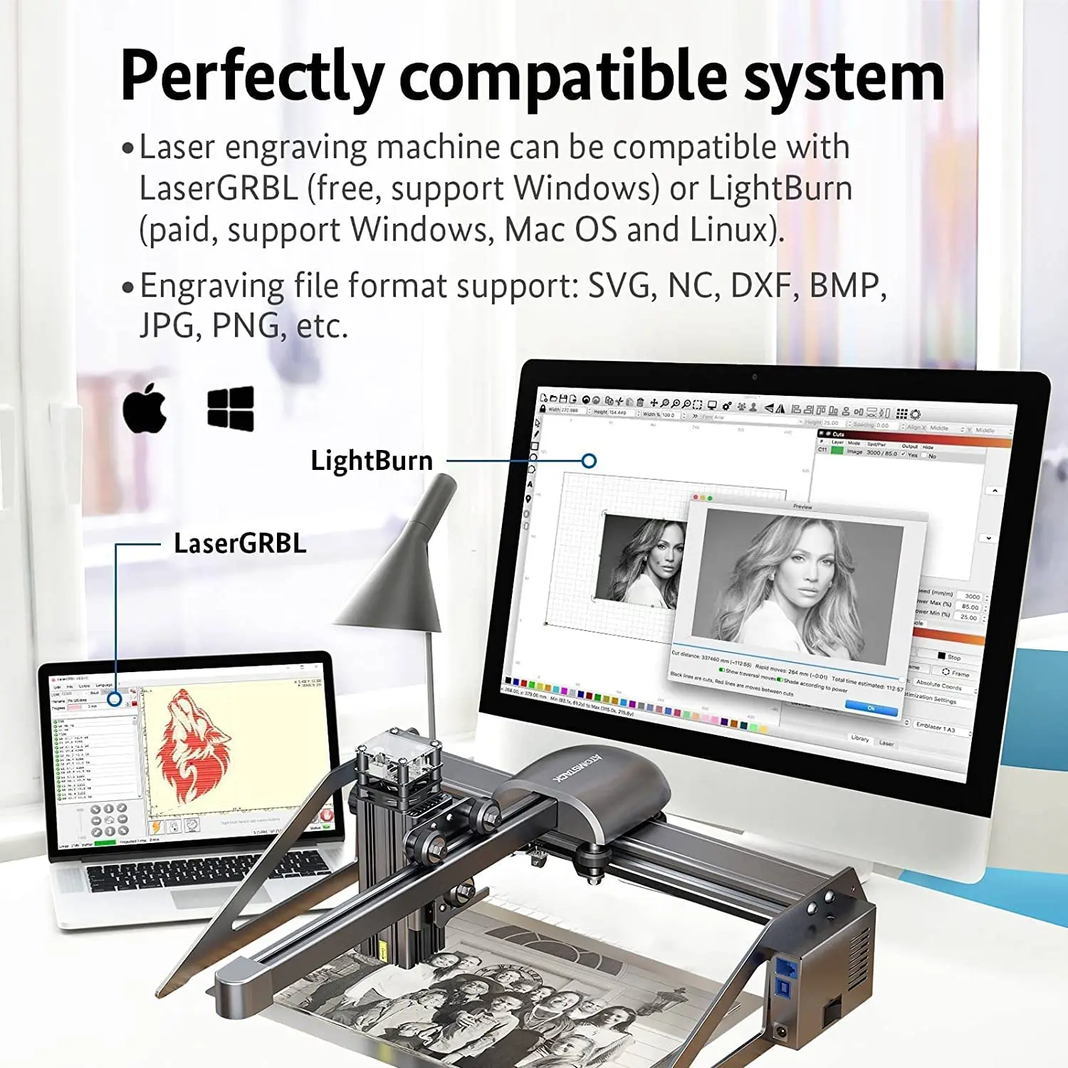 ポータブルレーザー彫刻木材や金属のためatomstack P7 40ワットのcnc