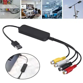 

USB2.0 TV Adapter Live Streaming For PC Mini Audio Plug And Play ABS Video Card VHS To DVD Portable Easy Cap Converter