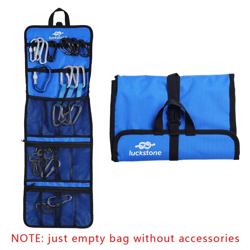 

Hanging Storage Outdoor Bag 420D Oxford Cloth Lightweight Foldable Zipper Mesh Bags For Ice Rock Pouches Rope Climbing Hook H5