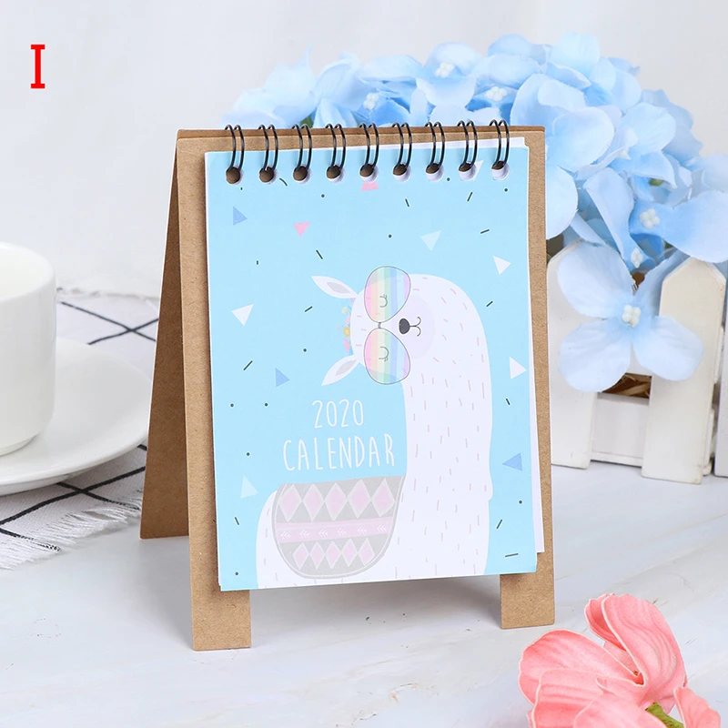 Ручной рисунок свежий мультфильм Мини Фламинго настольная бумага календарь двойной ежедневный планировщик стол планировщик годовой Органайзер дня - Цвет: I