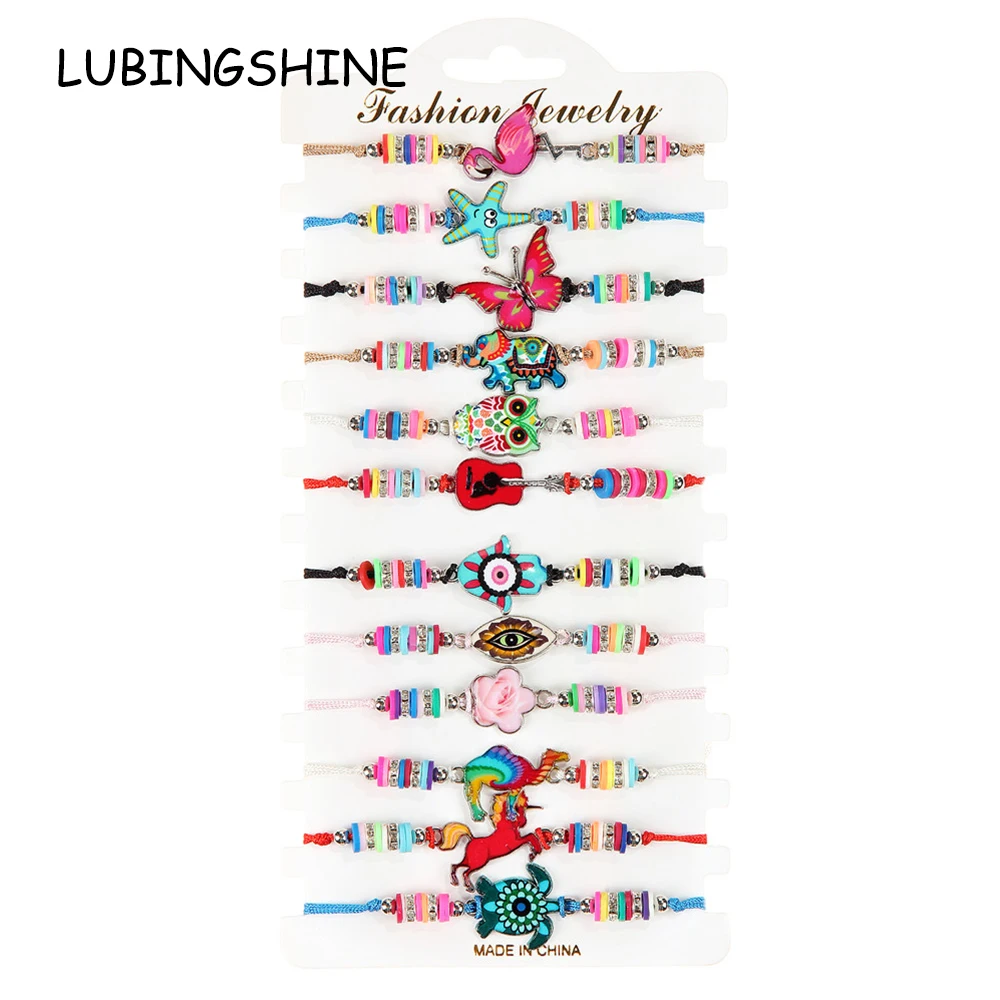 Boho 12 шт./лот женские мягкие глиняные бусины эмаль черепаха животные амулеты