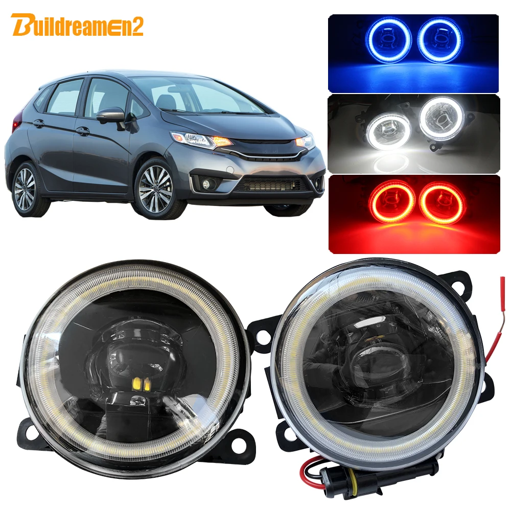 Buildreamen2 For Honda Fit Car H11 4000LM LED Fog Light Angel Eye DRL Daytime Running 12V Accessories 2015 2016 2017 2018 | Автомобили и