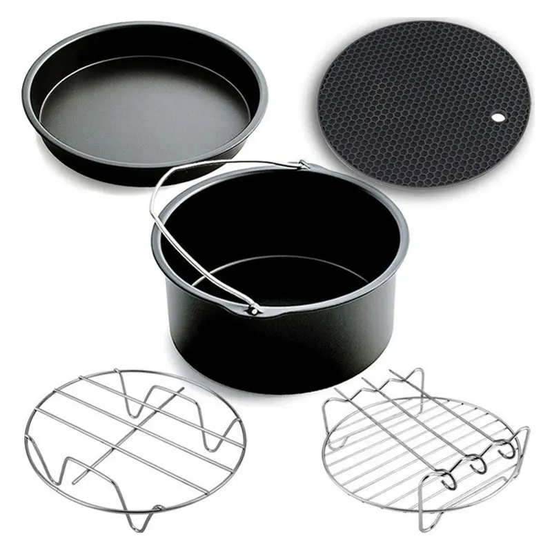TINTON LIFE Air fryer accessories 6/7/8 inch set basket grill suitable for 10 piece set 3.2QT-5.8QT baking 2